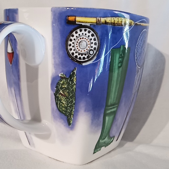 Crown Trent Fine Bone China Square Mug. "Best Fisherman". Flawless Condition. - Picture 7 of 14